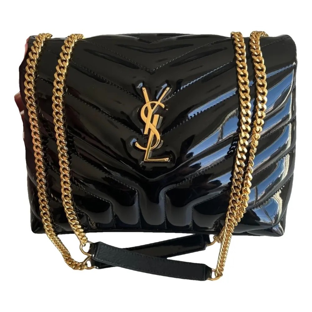 Yves Saint Laurent Black and Gold Quilted Shoulder Bag